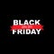 Black friday sale banner. 50 percent off the price. The inscription Black Friday with a red ribbon on black background