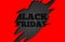 Black friday sale banner. Black, gray and red 3d illustration