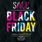 Black friday sale banner on crumple paper, vector