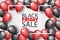 Black Friday Sale banner design template. Big sale advertising promo concept with balloons and typography text in a frame.