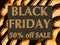 Black friday sale banner on patterned orange background, vector illustration