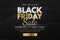 Black friday sale banner premium hight quality vector in glued paper background. luxury gold combination. best for business