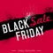 Black friday sale banner on red knitwear background, vector