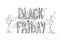 Black Friday Sale Banner With Sketch People Silhouette Holiday Shopping Concept