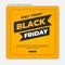 black friday sale banner for social media post template with yellow gradient background, good for your promotion vector