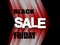 Black Friday Sale Banner. Stylish red and black polygonal background with falling geometric shapes and the text Black Friday . Pri