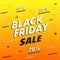 Black Friday sale concept, big discounts.Vector illustration banner, dinamic geometric shapes in white and black colors on a