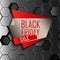 Black friday sale design template with gray hexagonal background