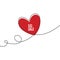 Black Friday Sale with glitch Heart in continuous drawing lines in a flat style in continuous drawing lines. Continuous