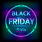 Black friday sale glowing neon design template