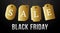 Black Friday sale on gold price tag. Vector set of realistic isolated blank price tag coupons for Black Friday sale for decoration