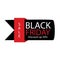 Black Friday Sale label. Vector ad illustration. Promotional marketing discount eventBlack Friday Sale label. Vector ad