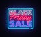 Black Friday Sale neon sign vector. Black Friday Sale Design template neon sign, light banner, neon signboard, nightly