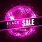 Black friday sale neon vector banners. illustration