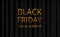 Black Friday sale offer banner poster template with gold text and black curtain