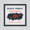 Black Friday Sale Poster on Grey Stripped Background With Square