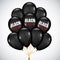 Black Friday sale Poster with Realistic bunch Black balloons on