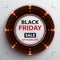 Black Friday sale poster with round red radar