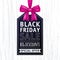 Black friday sale tag illustration. Advertising