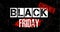 `Black Friday Sale` - text banner stencil imprint on red brush spot, stamp mark.