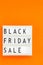 Black friday sale text on white lightbox