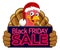 Black Friday Sale Turkey In Santa Hat Cartoon