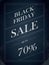 Black Friday Sale vector banner with percentual discount offer in vintage paper decorative artistic style.