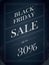 Black Friday Sale vector banner with percentual discount offer in vintage paper decorative artistic style.