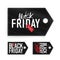 Black Friday sales Advertising Label Isolated with mesh shadow. Vector set