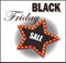 Black Friday. Sales Discounts. Retro shining star. poster or banner