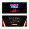 Black Friday Sales gift voucher or banner background in neon theme