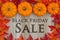 Black Friday Sales message with leaves