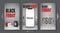 Black Friday smartphone sale realistic vector web banner templates set