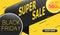 Black friday super sale banner mockup design. Promotional poster to promote sales, shopping, 50% discount