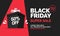 Black friday super sale with big gift prize box vector illustration social media web banner template design