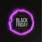 Black Friday Super Sale. Realistic pink luminous round frame. PNG Discount banner for the holidays. PNG. Light pink