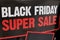 Black Friday super sale sign close up