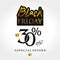 Black Friday template. Vector label 30 percent discount.