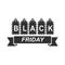 Black friday, weekend sale price tag coupons icon silhouette style