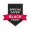 Black friday, weekend super sale sticker on dark shape icon flat style