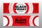 Black friday, wide banners collection. Black friday red and white wide sale promotion banners
