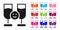 Black Friends drinking alcohol icon isolated on white background. Set icons colorful. Vector