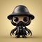 Black Funko Vinyl Figure With Cap And Hat In Steampunk Style