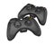 Black gamepads multiplayer games illustration without shadow on white background 3d