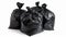 black garbage bags mockup isolated on white