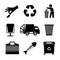 Black garbage icons