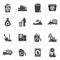 Black Garbage and rubbish icons