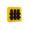 Black Garden fence wooden icon isolated on transparent background. Yellow square button.