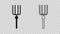 Black Garden pitchfork icon isolated on transparent background. Garden fork sign. Tool for horticulture, agriculture