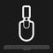 Black Garden trowel spade or shovel icon isolated on black background. Gardening tool. Tool for horticulture